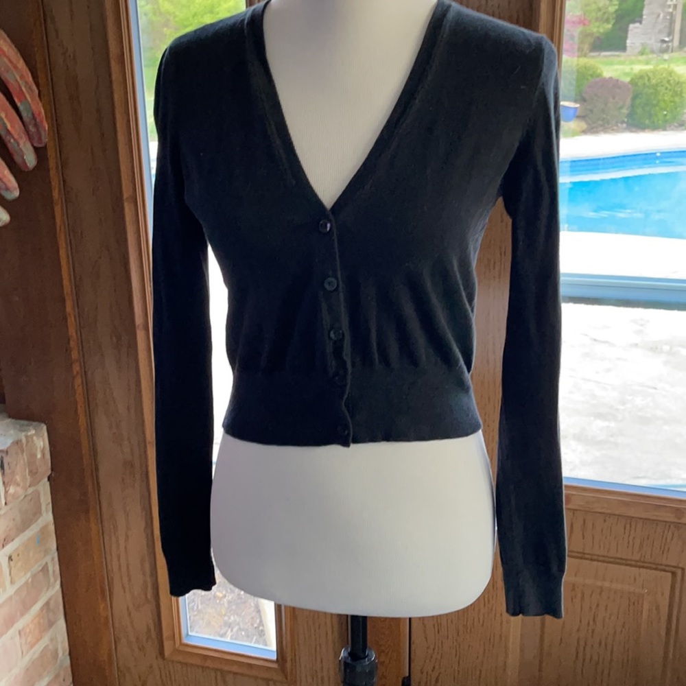 Lauren Black Cropped Long Sleeve Cardigan
